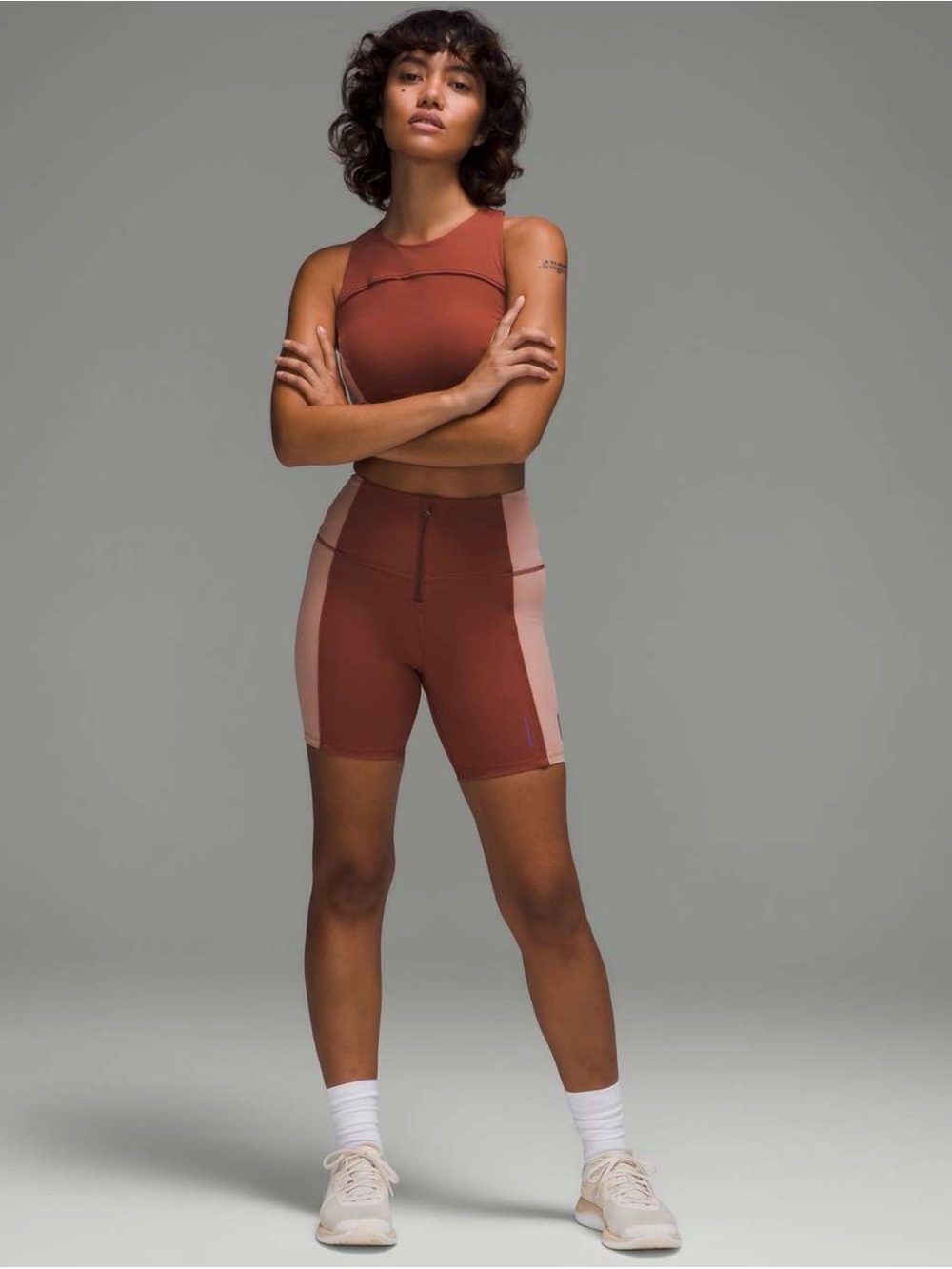 LululemonTwo-Tone Rust Bike Shorts